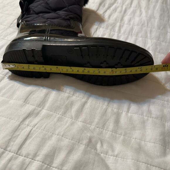 Kate Spade 9M Black Rubber Fleece Faux Fur Lined Rain Winter Pull-On Boots - Picture 10 of 15